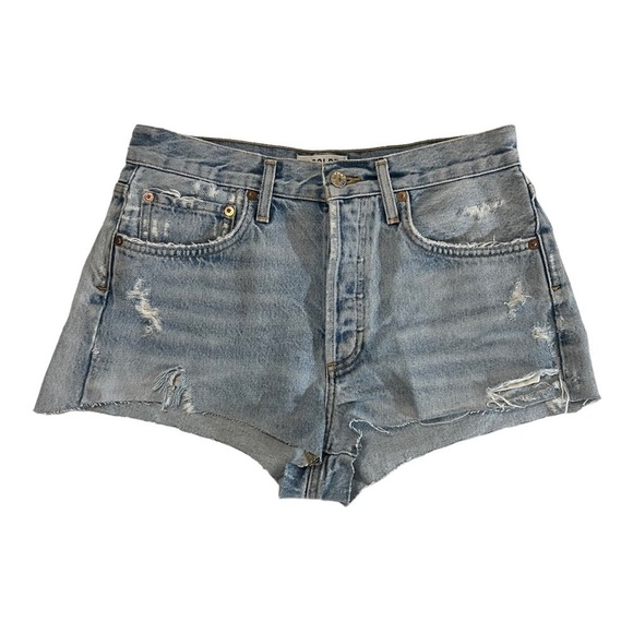 Agolde Short Distressed High Rise Cutoff Jean Shorts 26 grunge thrashed - Picture 3 of 14